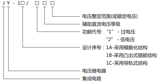 JY-1B/2電壓繼電器型號、名稱